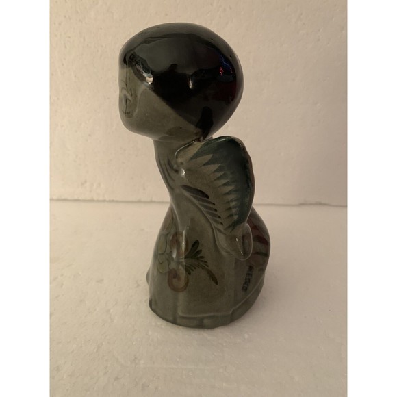 ANGEL HANDCRAFTED TONALA FIGURINE MEXICO VINTAGE CERAMIC 6" INCHES TALL - Picture 4 of 11